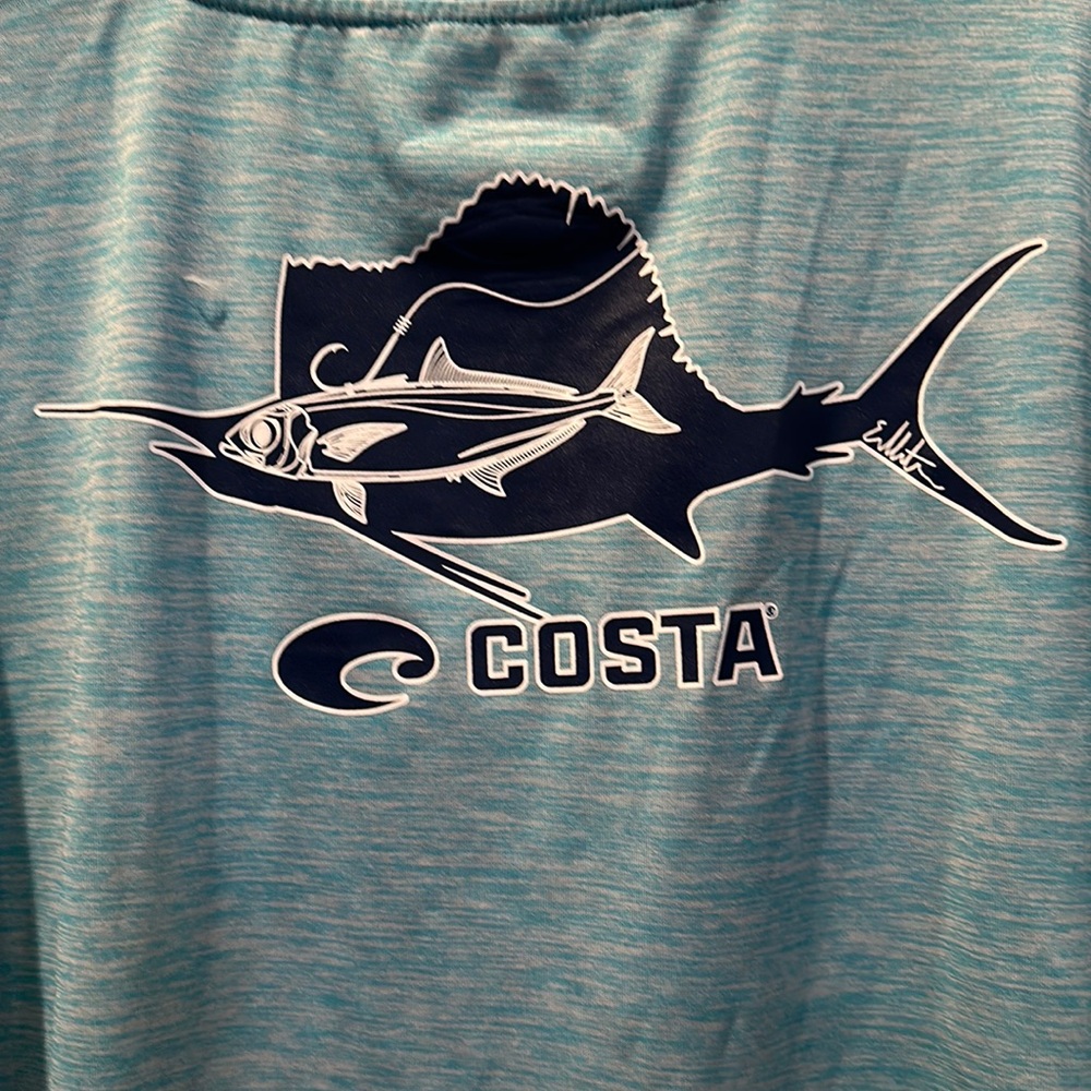 Costa performance Fishing Shirt Long Sleeve T-Shirt BLUE color large
